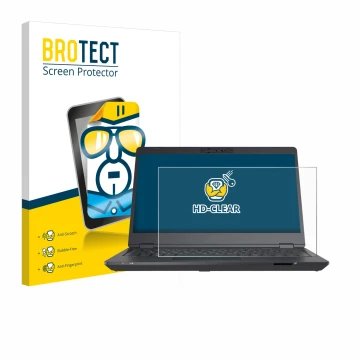 Face avant d’un emballage produit avec le logo de la marque BROTECT. À côté, l’appareil Fujitsu Lifebook U7311 est représenté 