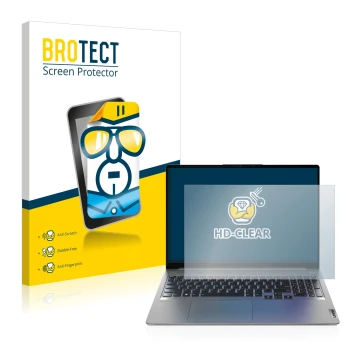 Face avant d’un emballage produit avec le logo de la marque BROTECT. À côté, l’appareil Lenovo IdeaPad 5 Pro 16