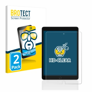 Face avant d’un emballage produit avec le logo de la marque BROTECT. À côté, l’appareil Apple iPad 10.2