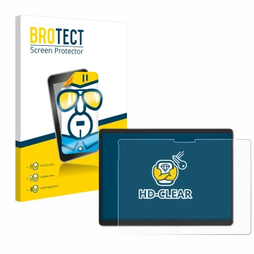 Face avant d’un emballage produit avec le logo de la marque BROTECT. À côté, l’appareil Microsoft Surface Pro 8 (2021) est rep