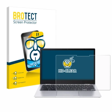 Face avant d’un emballage produit avec le logo de la marque BROTECT. À côté, l’appareil Acer Chromebook Spin 513 CP513-1H-S72Y