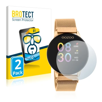 Face avant d’un emballage produit avec le logo de la marque BROTECT. À côté, l’appareil Oozoo Q00117 est représenté avec la pr