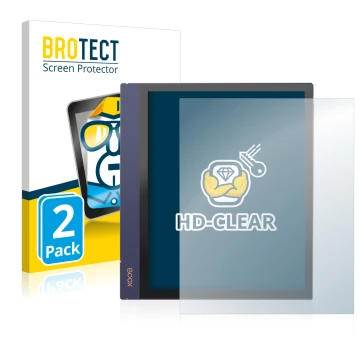 Face avant d’un emballage produit avec le logo de la marque BROTECT. À côté, l’appareil Boox Note Air 2 est représenté avec la