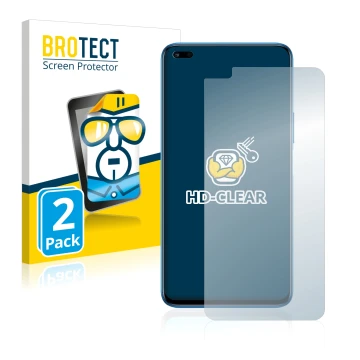 Face avant d’un emballage produit avec le logo de la marque BROTECT. À côté, l’appareil Honor 50 Lite est représenté avec la p