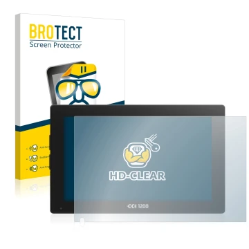 Face avant d’un emballage produit avec le logo de la marque BROTECT. À côté, l’appareil Isobus CCI 1200 est représenté avec la