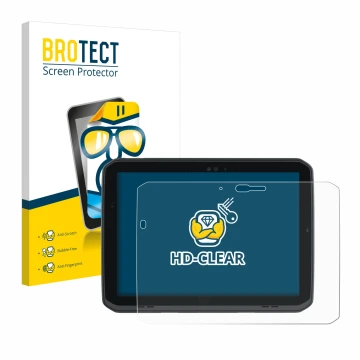 Face avant d’un emballage produit avec le logo de la marque BROTECT. À côté, l’appareil Zebra ET80 est représenté avec la prot