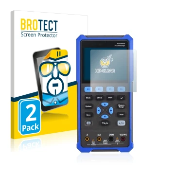 Face avant d’un emballage produit avec le logo de la marque BROTECT. À côté, l’appareil Owon HDS 200 Series est représenté ave