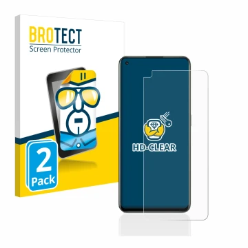Face avant d’un emballage produit avec le logo de la marque BROTECT. À côté, l’appareil realme GT 2 Pro est représenté avec la