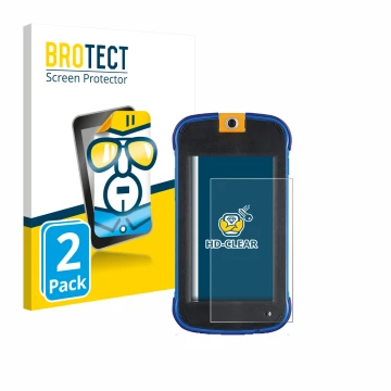 Face avant d’un emballage produit avec le logo de la marque BROTECT. À côté, l’appareil Vtech Kidicom Max 3.0 est représenté a