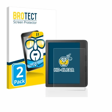 Face avant d’un emballage produit avec le logo de la marque BROTECT. À côté, l’appareil Tolino Vision 6 est représenté avec la