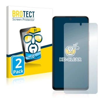 Face avant d’un emballage produit avec le logo de la marque BROTECT. À côté, l’appareil Xiaomi Redmi Note 11 Pro est représent