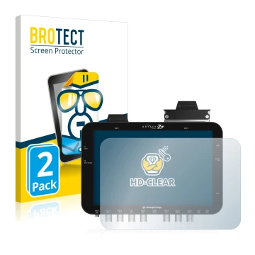 Face avant d’un emballage produit avec le logo de la marque BROTECT. À côté, l’appareil Convergent Design Odyssey 7Q+ est repr