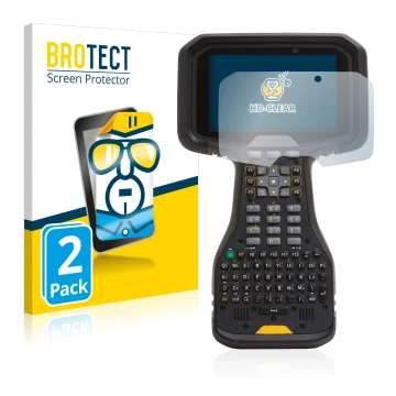 Face avant d’un emballage produit avec le logo de la marque BROTECT. À côté, l’appareil Trimble TSC5 est représenté avec la pr