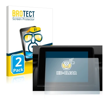 Face avant d’un emballage produit avec le logo de la marque BROTECT. À côté, l’appareil Renault Captur Easy Link 7