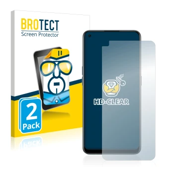 Face avant d’un emballage produit avec le logo de la marque BROTECT. À côté, l’appareil OnePlus Nord CE 2 5G est représenté av