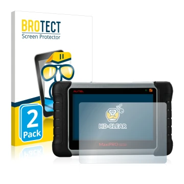 Face avant d’un emballage produit avec le logo de la marque BROTECT. À côté, l’appareil Autel MaxiPRO MP808TS est représenté a