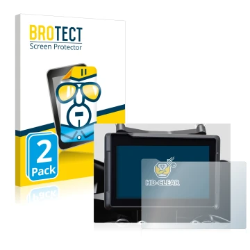 Face avant d’un emballage produit avec le logo de la marque BROTECT. À côté, l’appareil KTM 1290 Super Duke GT 2022 TFT 7