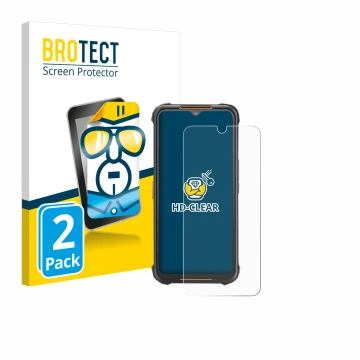 Face avant d’un emballage produit avec le logo de la marque BROTECT. À côté, l’appareil AGM H5 est représenté avec la protecti
