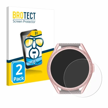 Face avant d’un emballage produit avec le logo de la marque BROTECT. À côté, l’appareil Michael Kors Access MKGO Gen 5E MKT 51