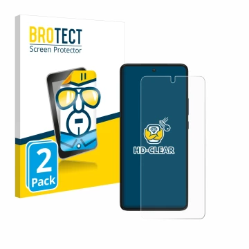Face avant d’un emballage produit avec le logo de la marque BROTECT. À côté, l’appareil Motorola Edge 30 est représenté avec l