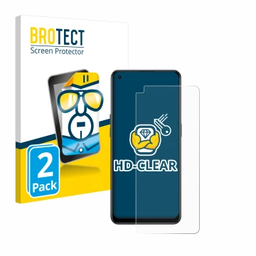 Face avant d’un emballage produit avec le logo de la marque BROTECT. À côté, l’appareil Oppo Reno 8 Lite est représenté avec l