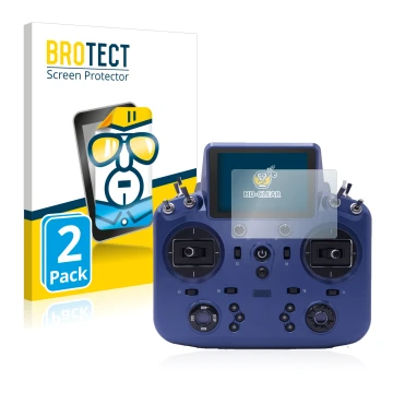 Face avant d’un emballage produit avec le logo de la marque BROTECT. À côté, l’appareil FrSky Tandem X18 est représenté avec l