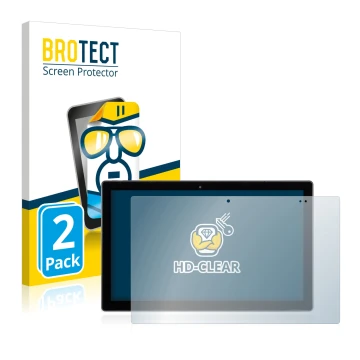 Face avant d’un emballage produit avec le logo de la marque BROTECT. À côté, l’appareil Wortmann Terra Pad 1162 N4120 W11 Pro 