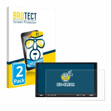 Face avant d’un emballage produit avec le logo de la marque BROTECT. À côté, l’appareil Sony XAV-AX5650 est représenté avec la