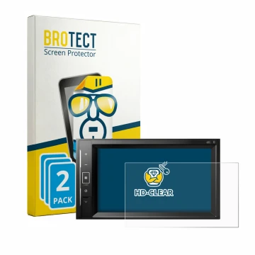 Face avant d’un emballage produit avec le logo de la marque BROTECT. À côté, l’appareil Pioneer AVH-A240DAB est représenté ave