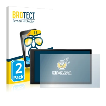 Face avant d’un emballage produit avec le logo de la marque BROTECT. À côté, l’appareil Garmin DriveSmart 66 est représenté av