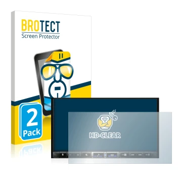 Face avant d’un emballage produit avec le logo de la marque BROTECT. À côté, l’appareil Alpine iLX-705D est représenté avec la