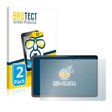 Face avant d’un emballage produit avec le logo de la marque BROTECT. À côté, l’appareil Lenovo Tab P11 Pro Gen 2 est représent
