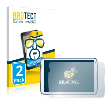 Face avant d’un emballage produit avec le logo de la marque BROTECT. À côté, l’appareil Zebra ET45 10.1