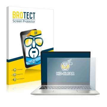 Face avant d’un emballage produit avec le logo de la marque BROTECT. À côté, l’appareil MSI Prestige 16 est représenté avec la