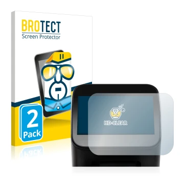 Face avant d’un emballage produit avec le logo de la marque BROTECT. À côté, l’appareil Shaper Origin Gen1 est représenté avec