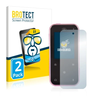 Face avant d’un emballage produit avec le logo de la marque BROTECT. À côté, l’appareil Vtech Kidizoom Snap Touch est représen
