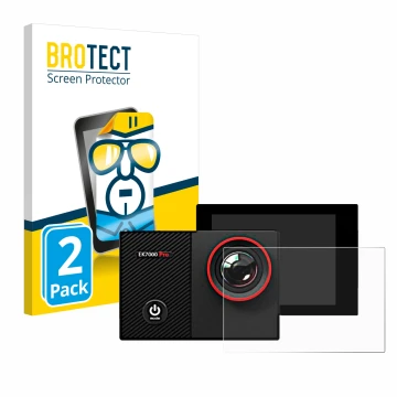 Face avant d’un emballage produit avec le logo de la marque BROTECT. À côté, l’appareil Akaso EK7000 Pro est représenté avec l
