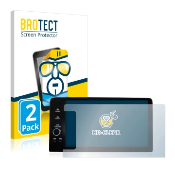 Face avant d’un emballage produit avec le logo de la marque BROTECT. À côté, l’appareil Honda HR-V 2022 Navigationssystem cond