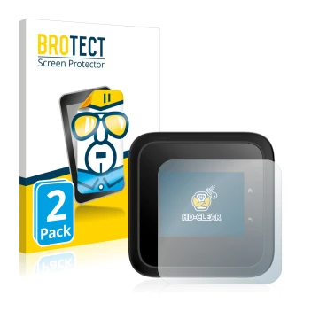 Face avant d’un emballage produit avec le logo de la marque BROTECT. À côté, l’appareil Netgear Nighthawk M6 Pro est représent