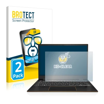 Face avant d’un emballage produit avec le logo de la marque BROTECT. À côté, l’appareil MSI Summit E13 Flip Evo est représenté