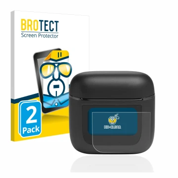 Face avant d’un emballage produit avec le logo de la marque BROTECT. À côté, l’appareil JBL Tour Pro 2 est représenté avec la 