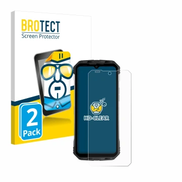 Face avant d’un emballage produit avec le logo de la marque BROTECT. À côté, l’appareil Doogee S100 est représenté avec la pro