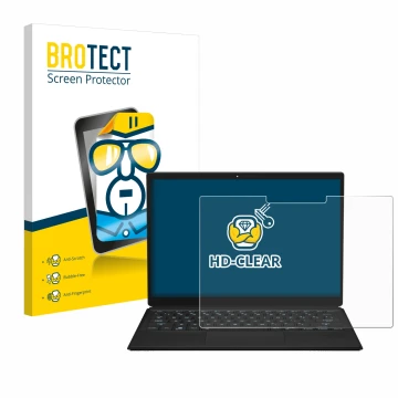 Face avant d’un emballage produit avec le logo de la marque BROTECT. À côté, l’appareil ASUS ROG Flow Z13 2023 est représenté 