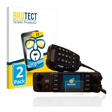 Face avant d’un emballage produit avec le logo de la marque BROTECT. À côté, l’appareil AnyTone AT-D578UV plus est représenté 