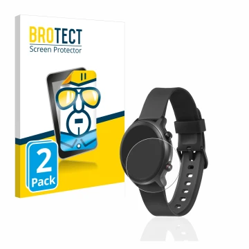Face avant d’un emballage produit avec le logo de la marque BROTECT. À côté, l’appareil Doro Watch est représenté avec la prot
