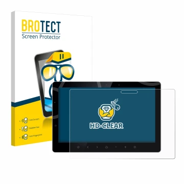 Face avant d’un emballage produit avec le logo de la marque BROTECT. À côté, l’appareil Bewatec .Tablet SF 13