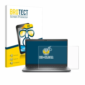 Face avant d’un emballage produit avec le logo de la marque BROTECT. À côté, l’appareil Dell Latitude 5430 Non-Touch est repré