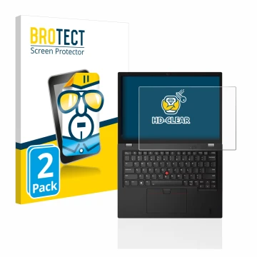 Face avant d’un emballage produit avec le logo de la marque BROTECT. À côté, l’appareil Lenovo Thinkpad L13 Gen 3 est représen