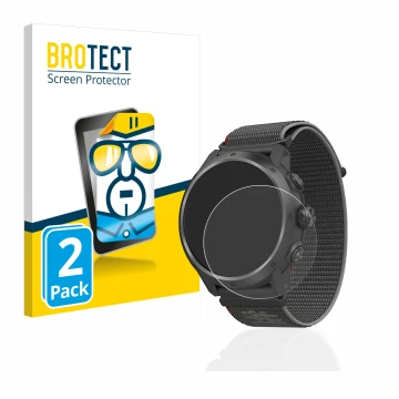 Face avant d’un emballage produit avec le logo de la marque BROTECT. À côté, l’appareil Coros Apex 2 Pro est représenté avec l