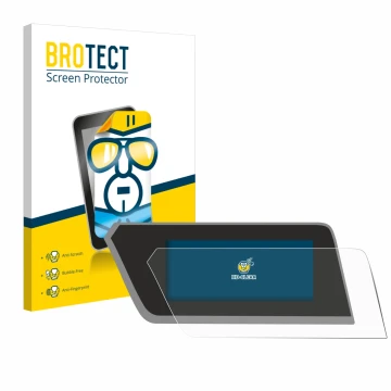 Face avant d’un emballage produit avec le logo de la marque BROTECT. À côté, l’appareil BMW 1 F40 2023 est représenté avec la 